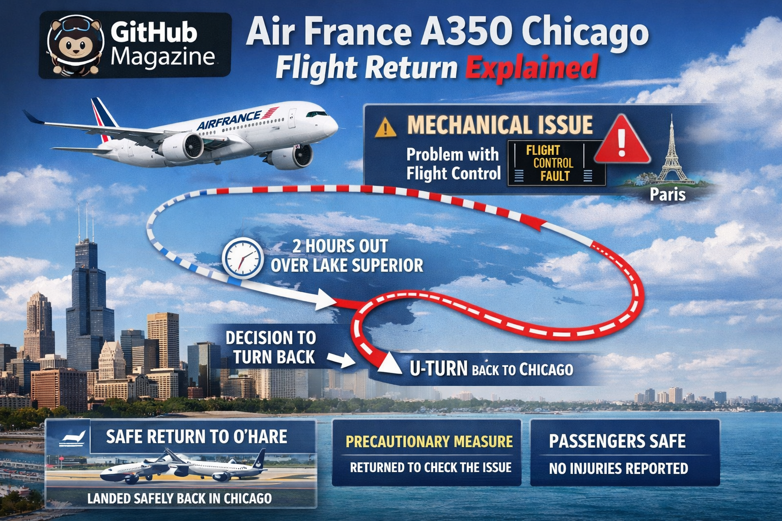 Air France A350 Chicago Flight Return Explained