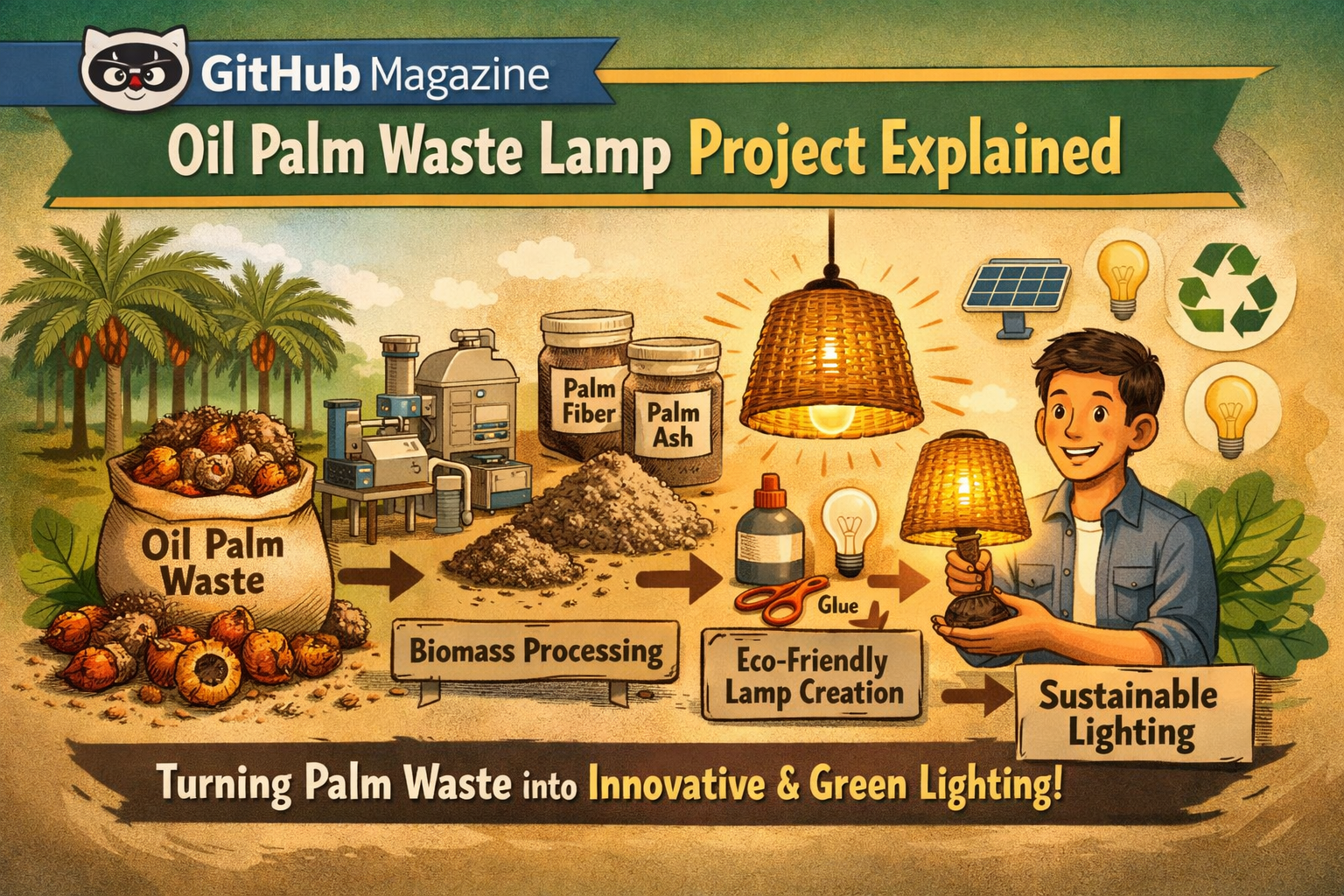 Oil Palm Waste Lamp Project Explained